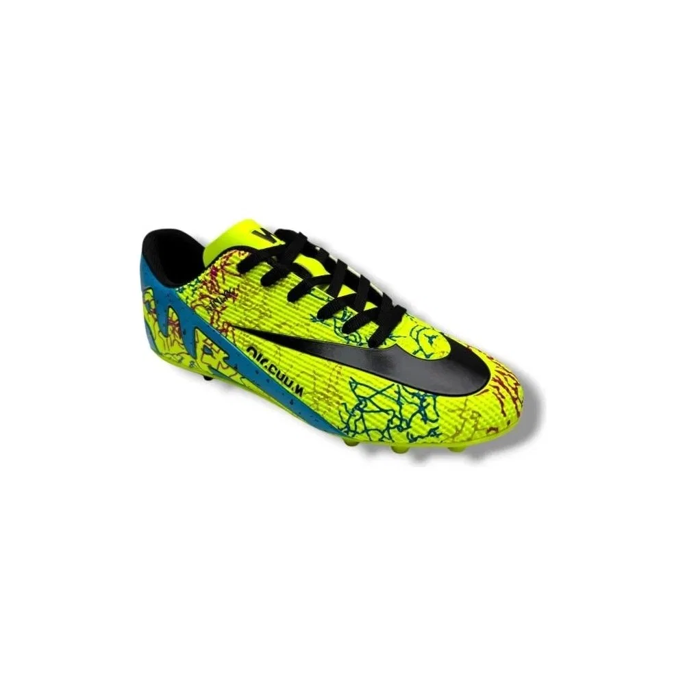 Детские футбольные бутсы для мальчиков с шипами для зала, Yellow Black, 31-35 Walked