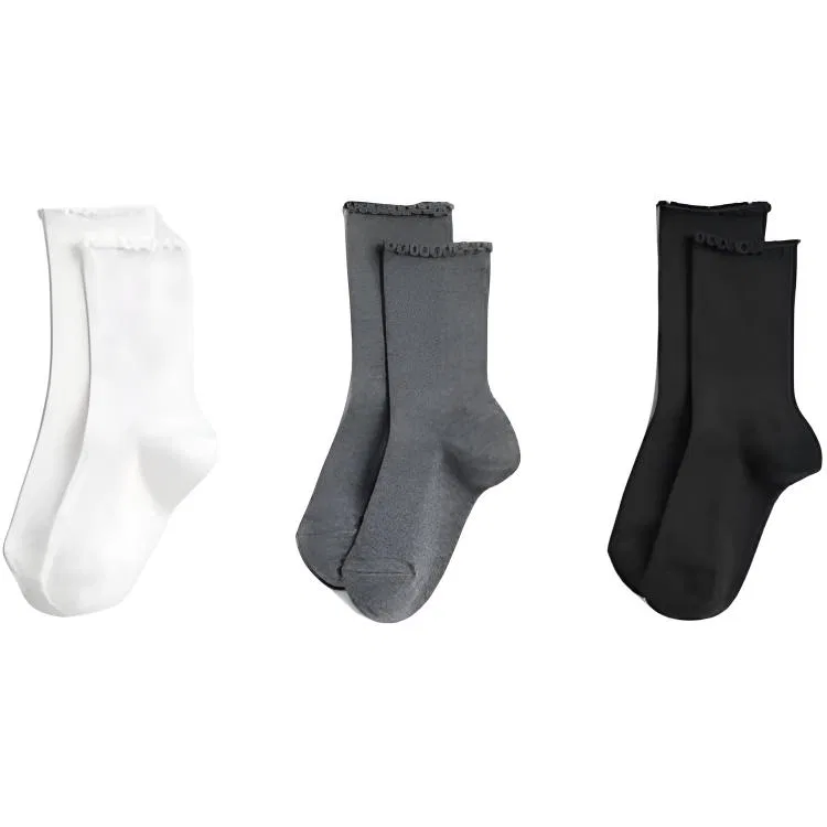 Детские носки средней высоты, комплект из 3 пар, 3-Pack (Black+Gray+White), UNIQLO