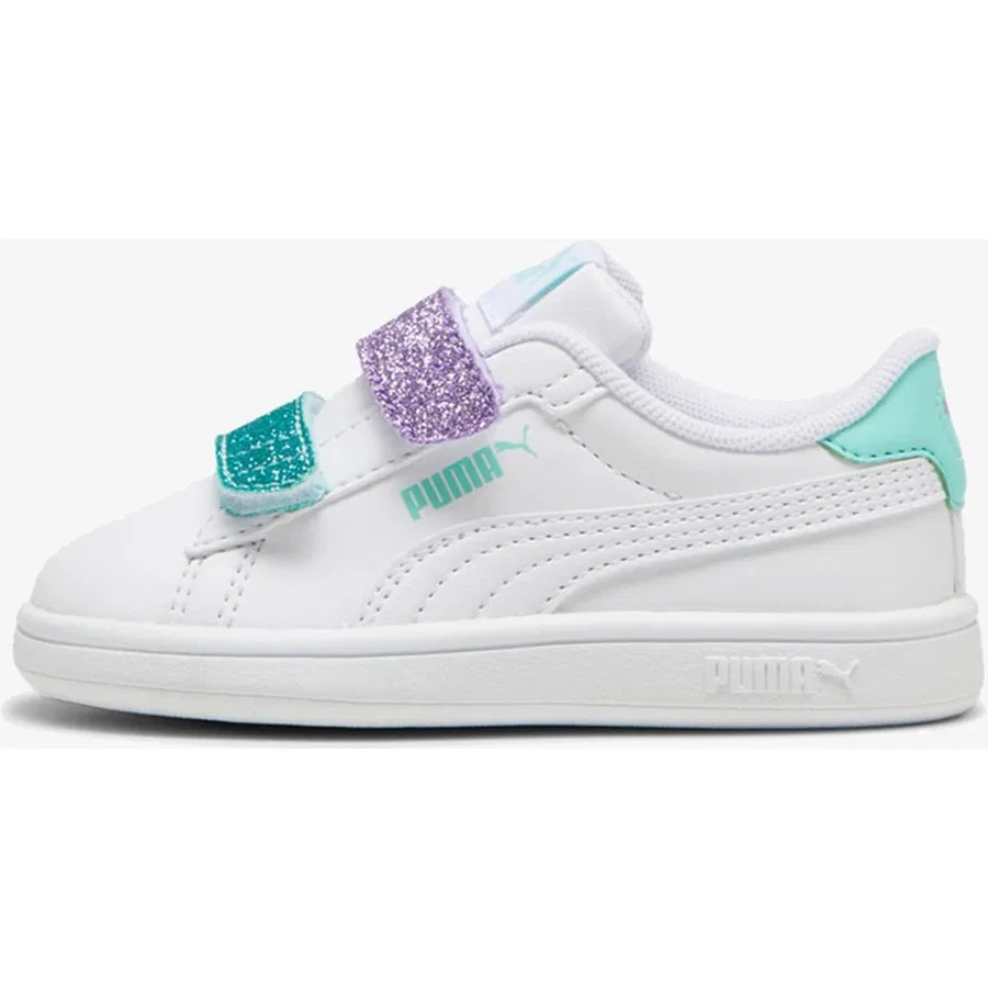 Детские кроссовки Puma Pumasmsh3.0l Glttrvlcr V Inf, Бело-розово-бирюзовый