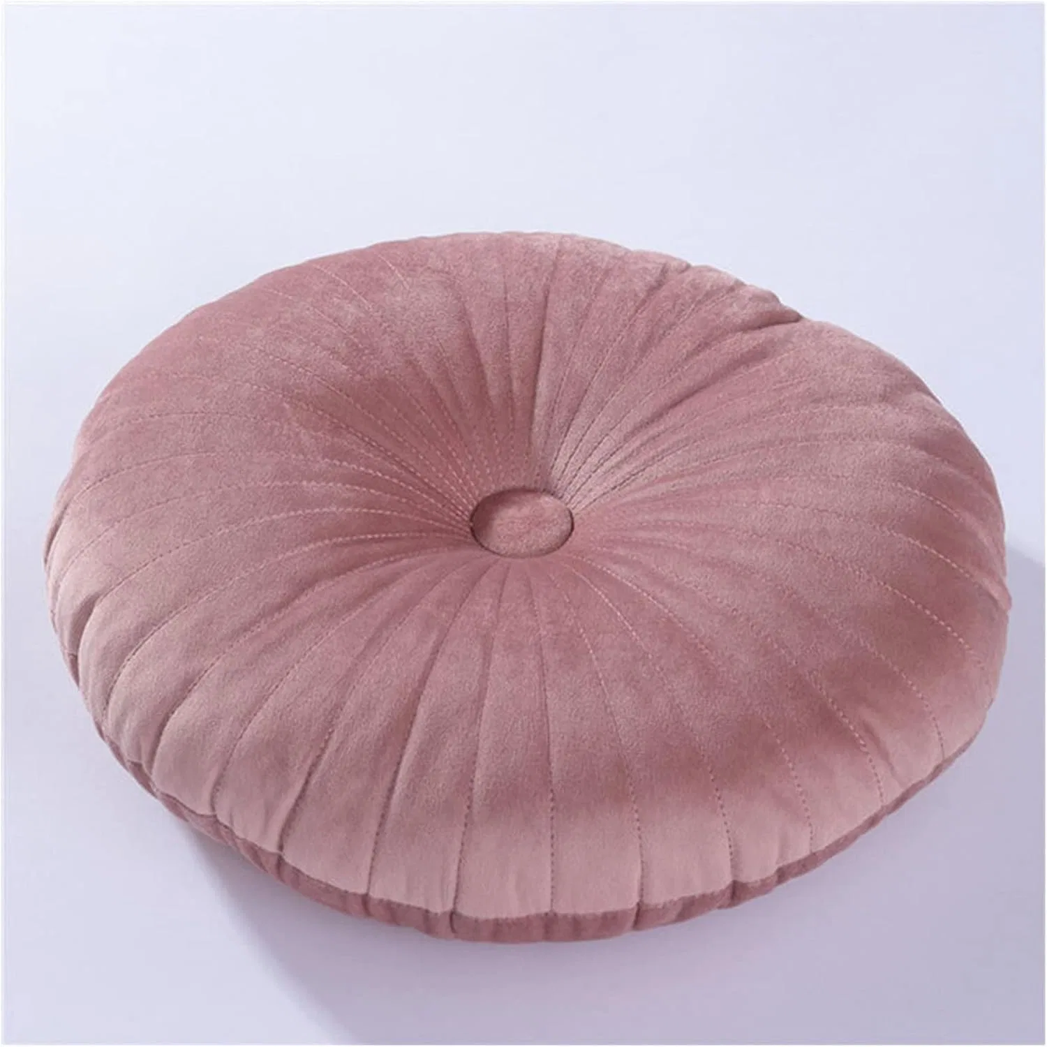 Подушка декоративная круглая стеганая плюшевая BoNene, 1 шт., 35x8 см, Dark Pink
