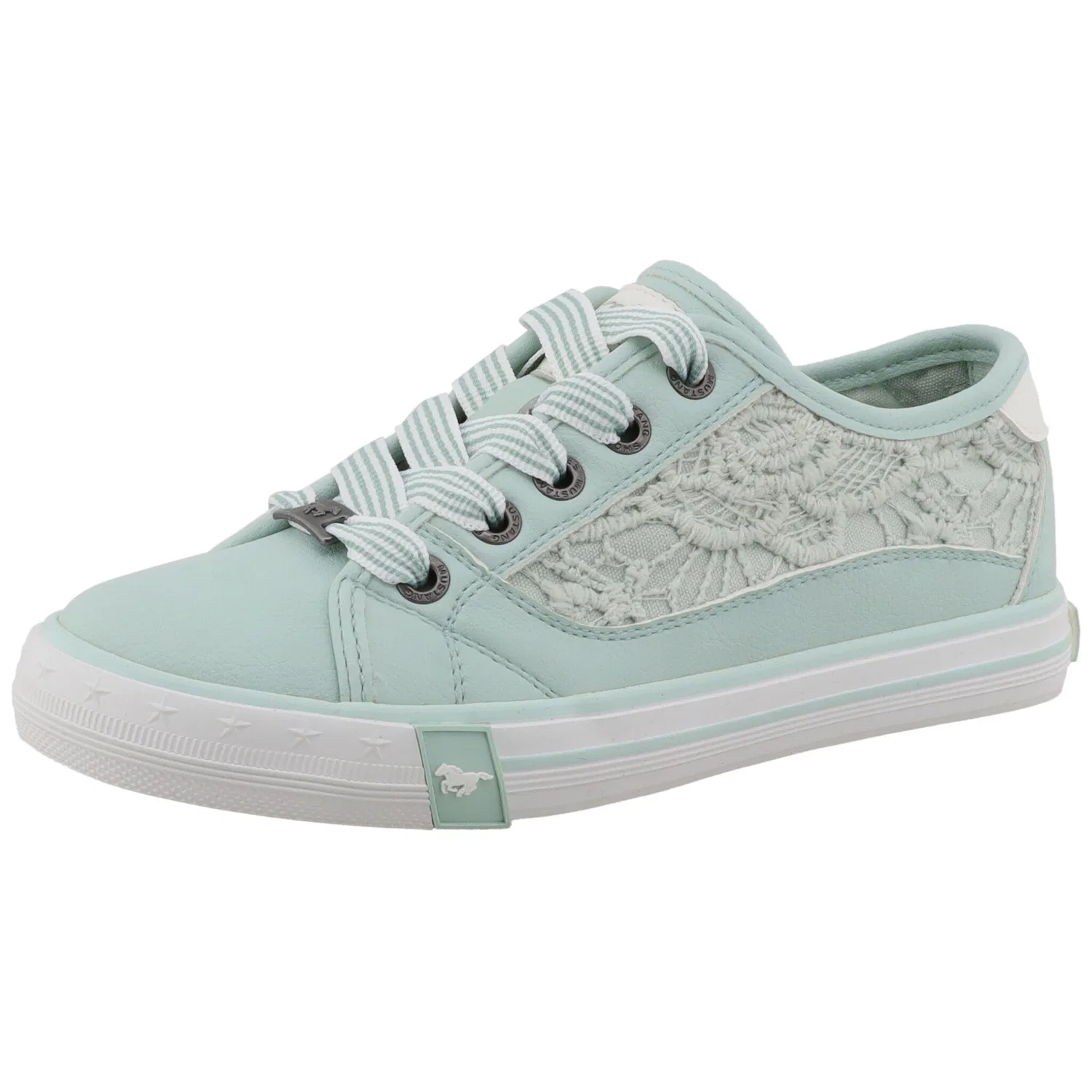Детские кроссовки на шнуровке с логотипом Mustang Shoes, Mint