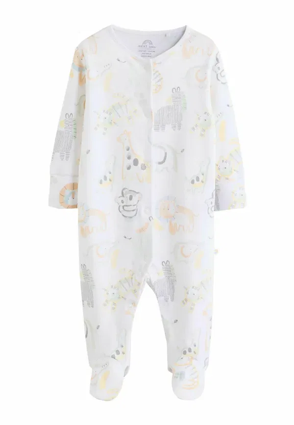 Комплект боди с принтом животных baby sleepsuits Next white safari, белый — фото 3