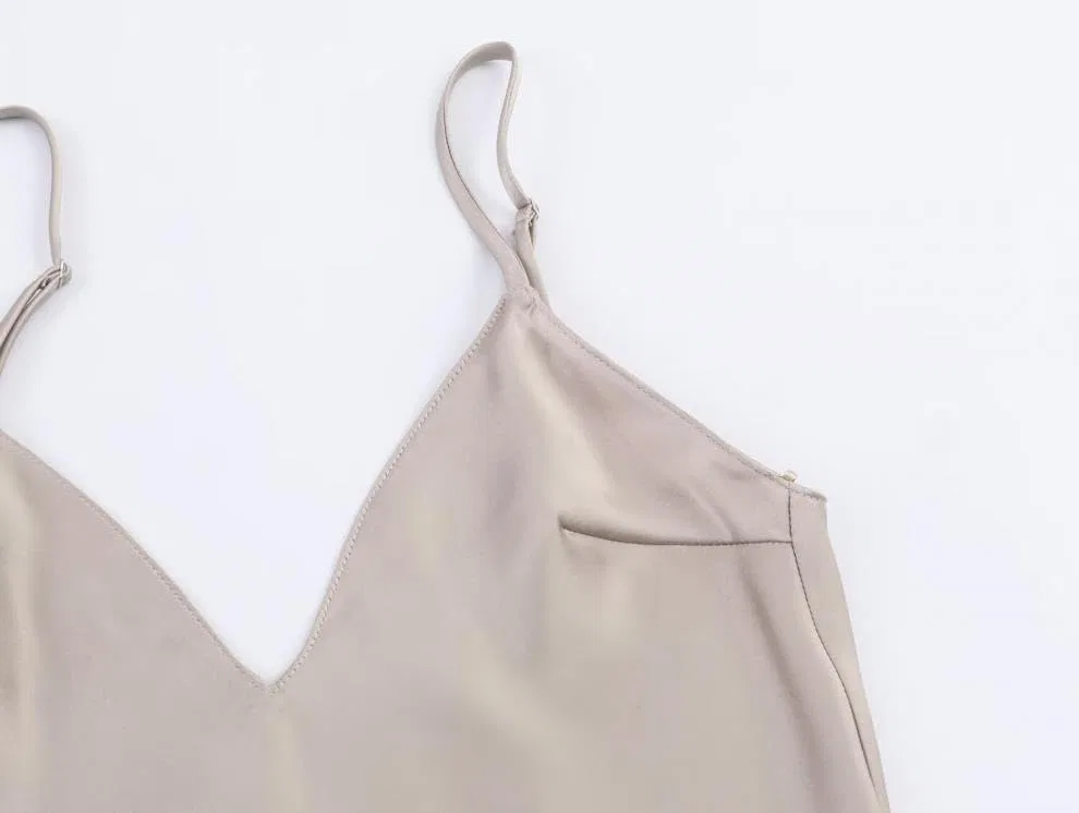 Женское асимметричное кружевное платье-комбинация Casual Soft Elegant, Apricot — фото 4