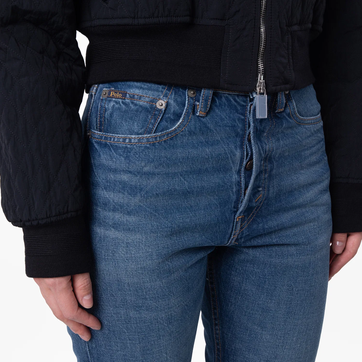 Джинсы с высокой посадкой и укороченной длиной 3X1 Rigid High-Waist Cropped Jeans Polo Ralph Lauren, Palmeto Wash — фото 2