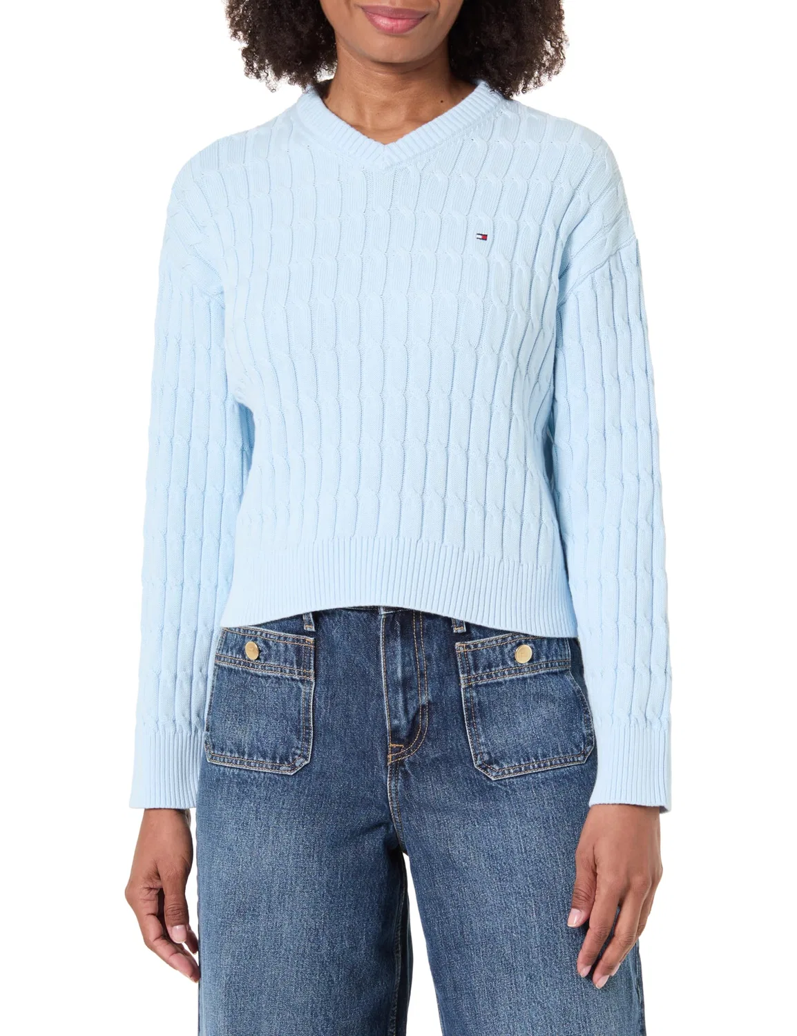 Женский пуловер с v-образным вырезом Tommy Hilfiger, Keepsake Blue