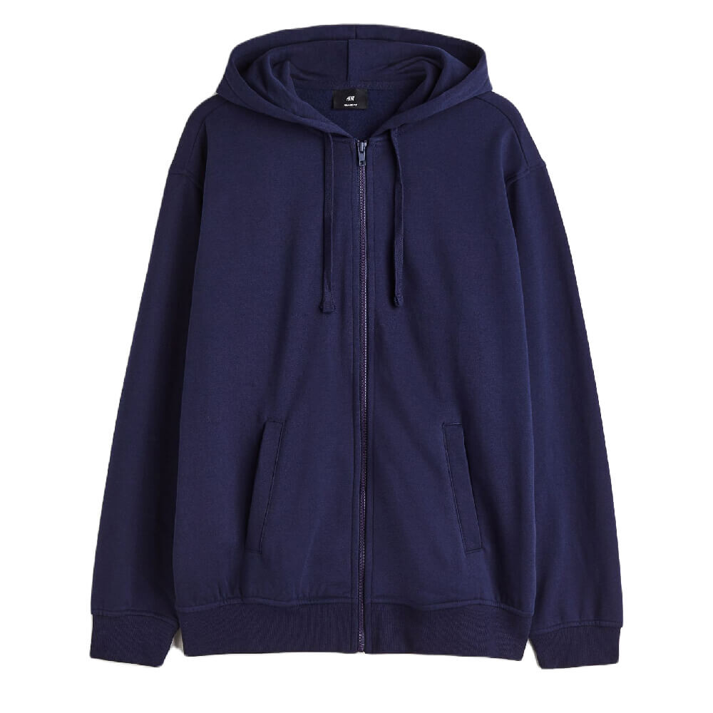 

Худи H&M Relaxed Fit Hooded Jacket, темно-синий