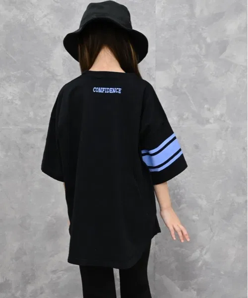 Детская футболка с принтом Oversize Print Pigment KIDS FUNALIVE, Black — фото 4