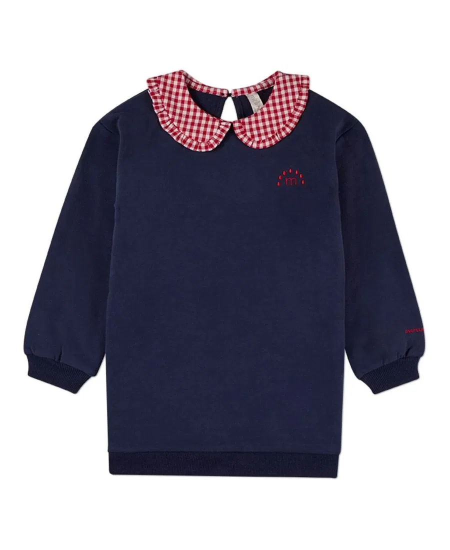Платье-свитшот с воротником-питер пэн и длинным рукавом MeMoi, Navy-Red