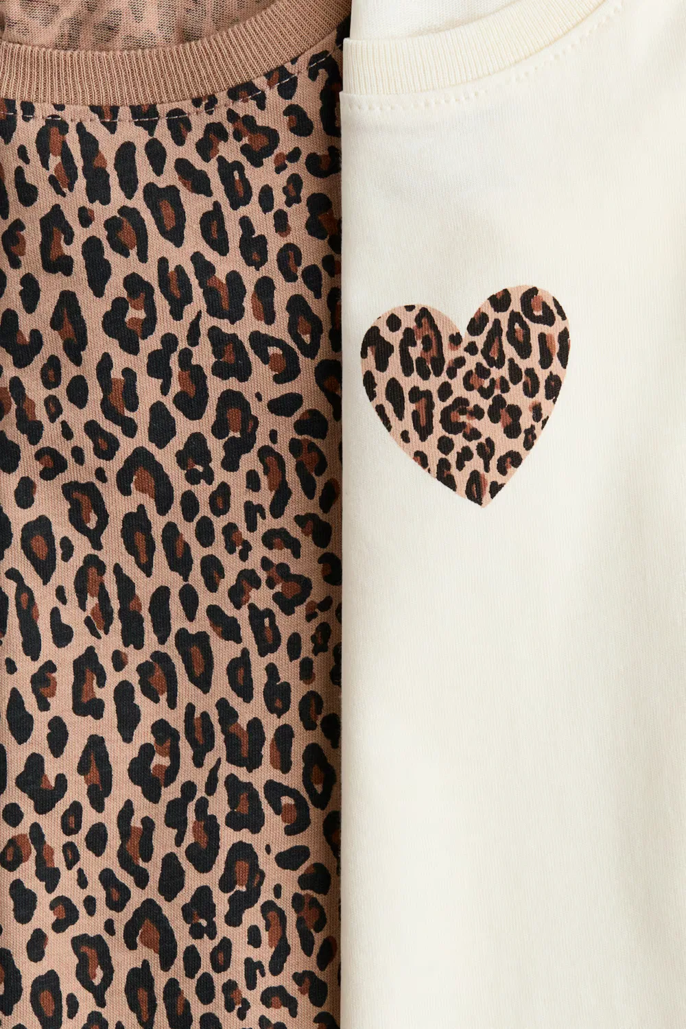 Комплект из двух футболок H&M, Weiß/Leopardenmuster — фото 2