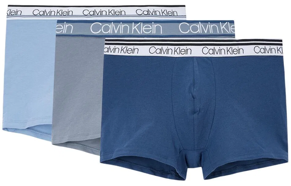 Мужские боксеры 3 штуки Calvin Klein, Crayon Blue+Black/Beloved Blue+Crayon