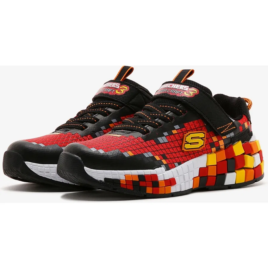 Кроссовки с пиксельным дизайном Mega-Craft 3.0 Skechers, Черно-красный — фото 3