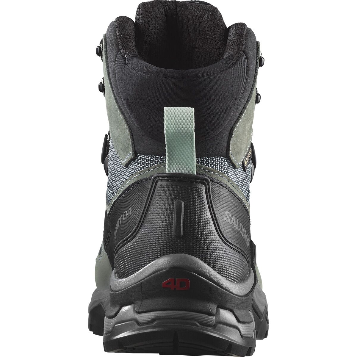 Туристические ботинки женские Salomon Quest 4 - 2024 с мембраной GORE-TEX, зелено-черный — фото 3