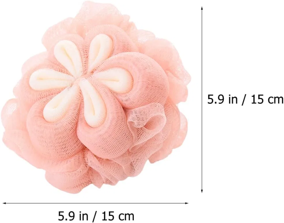 Мочалка для душа, 3 шт, с цветочным дизайном, полиэтилен, 15x15x15 см Generisch — фото 2