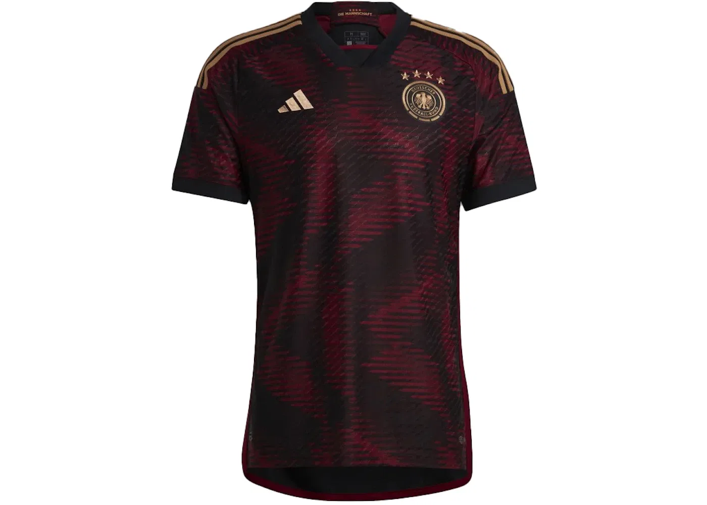 Мужская футбольная джерси аутентичная Германия 22 Away Jersey Adidas, Black Team Coll Burgundy