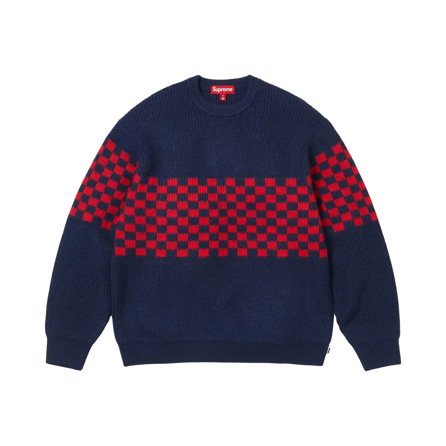 Свитер с принтом Supreme Checkerboard Pilled, Navy