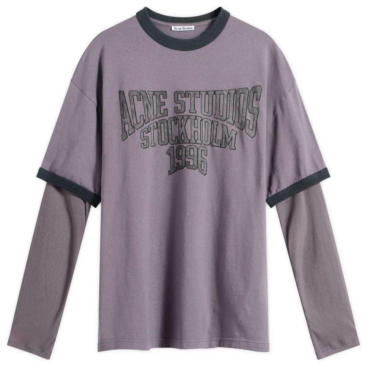 Топ с длинным рукавом Edra Double College Top Acne Studios, Dark Purple & Black