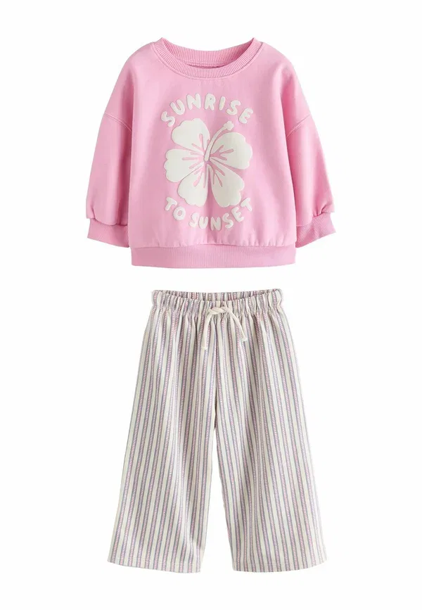 Комплект из свитшота и брюк floral Regular fit Next Pink Flower, розовый