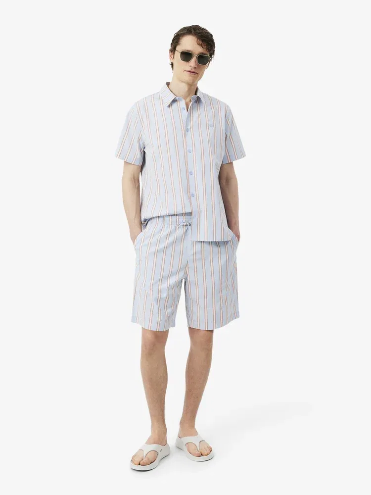 Шорты из поплина в полоску LACOSTE, Blue