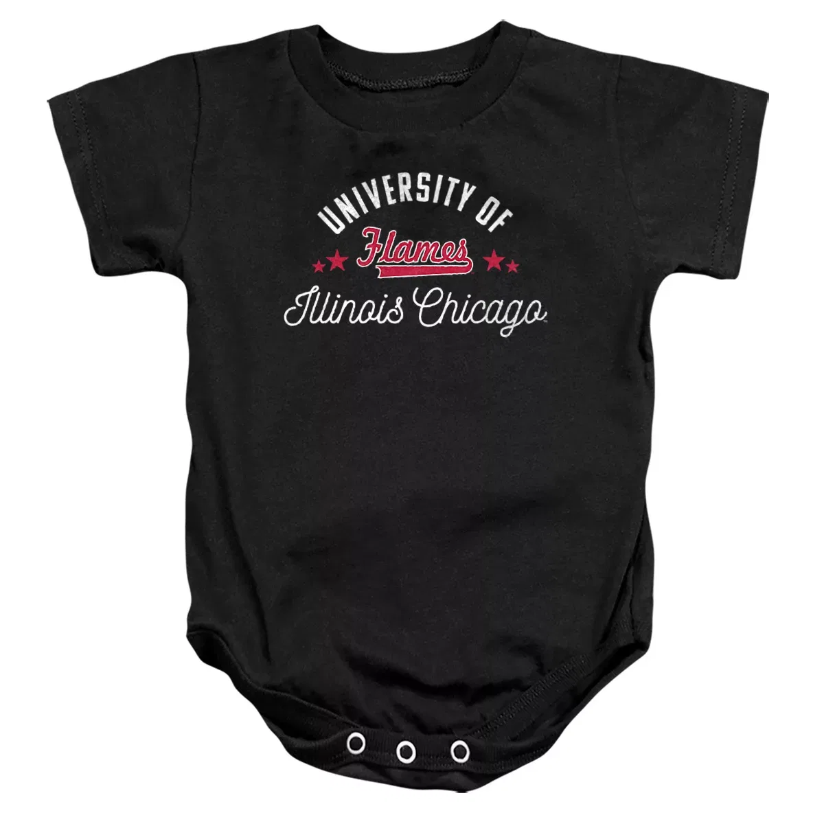 Детский боди-комбинезон с коротким рукавом University Of Illinois Chicago Flames NCAA, Black