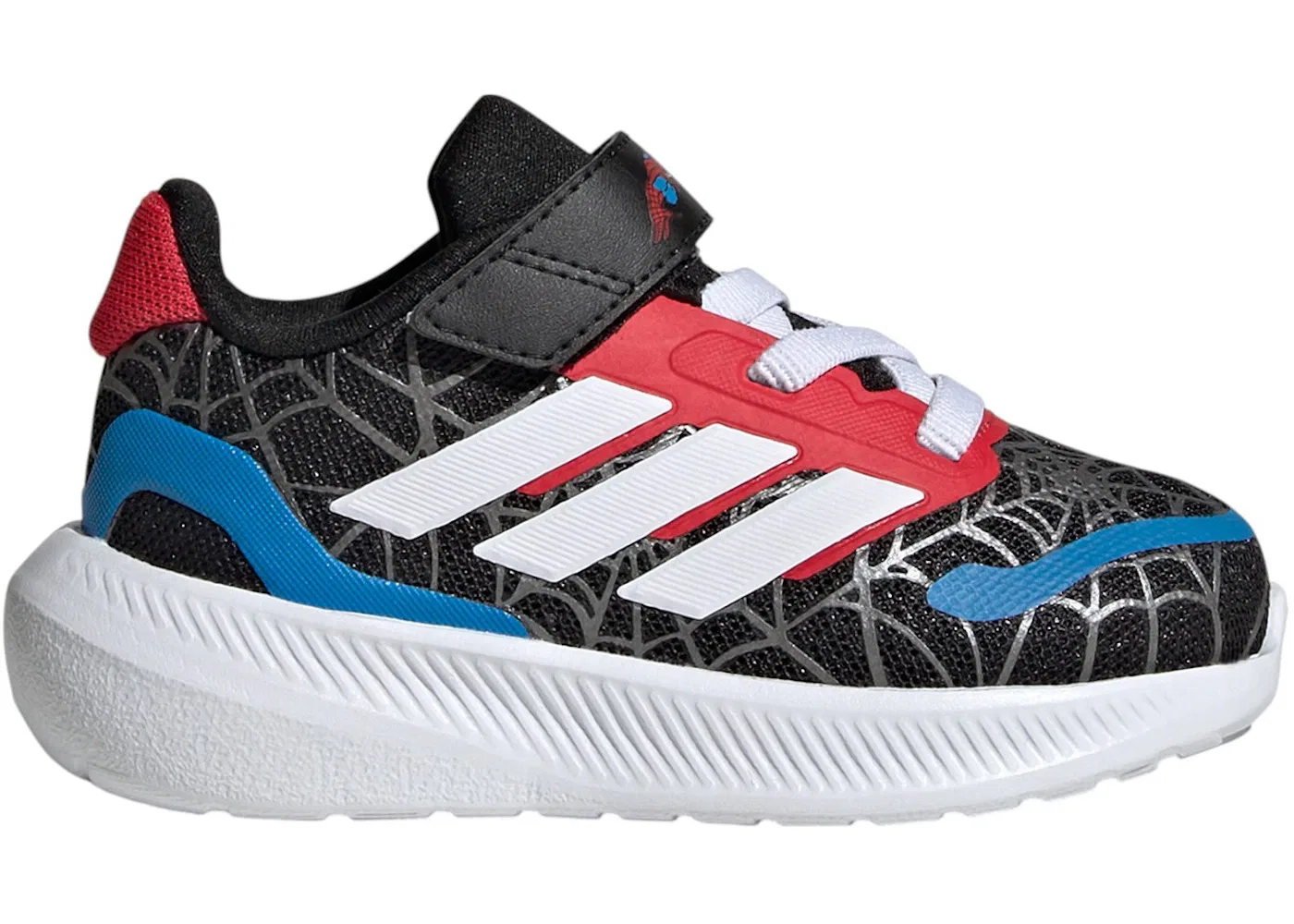 Детские кроссовки беговые Spider-Man Adidas Runfalcon, Core Black Cloud White Pure Ruby