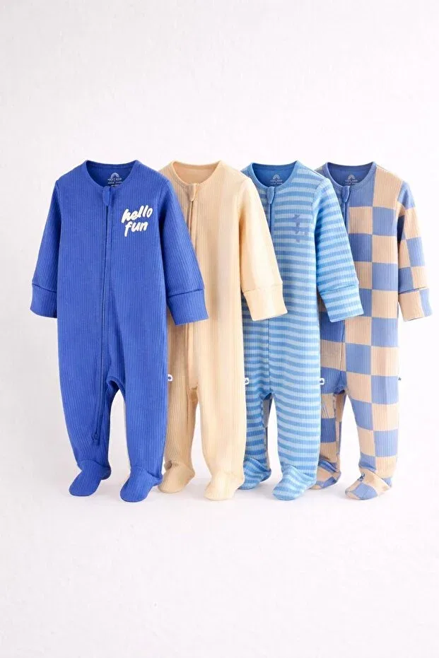 Детское боди-комбинезон хлопковый комплект 4 предмета Next Baby, Multicolor