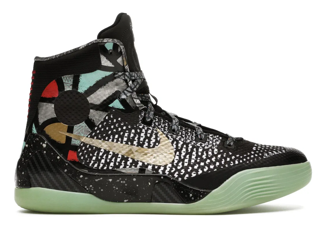 Детские кроссовки для баскетбола Nike Kobe 9 Elite, Black/Metallic Gold-White