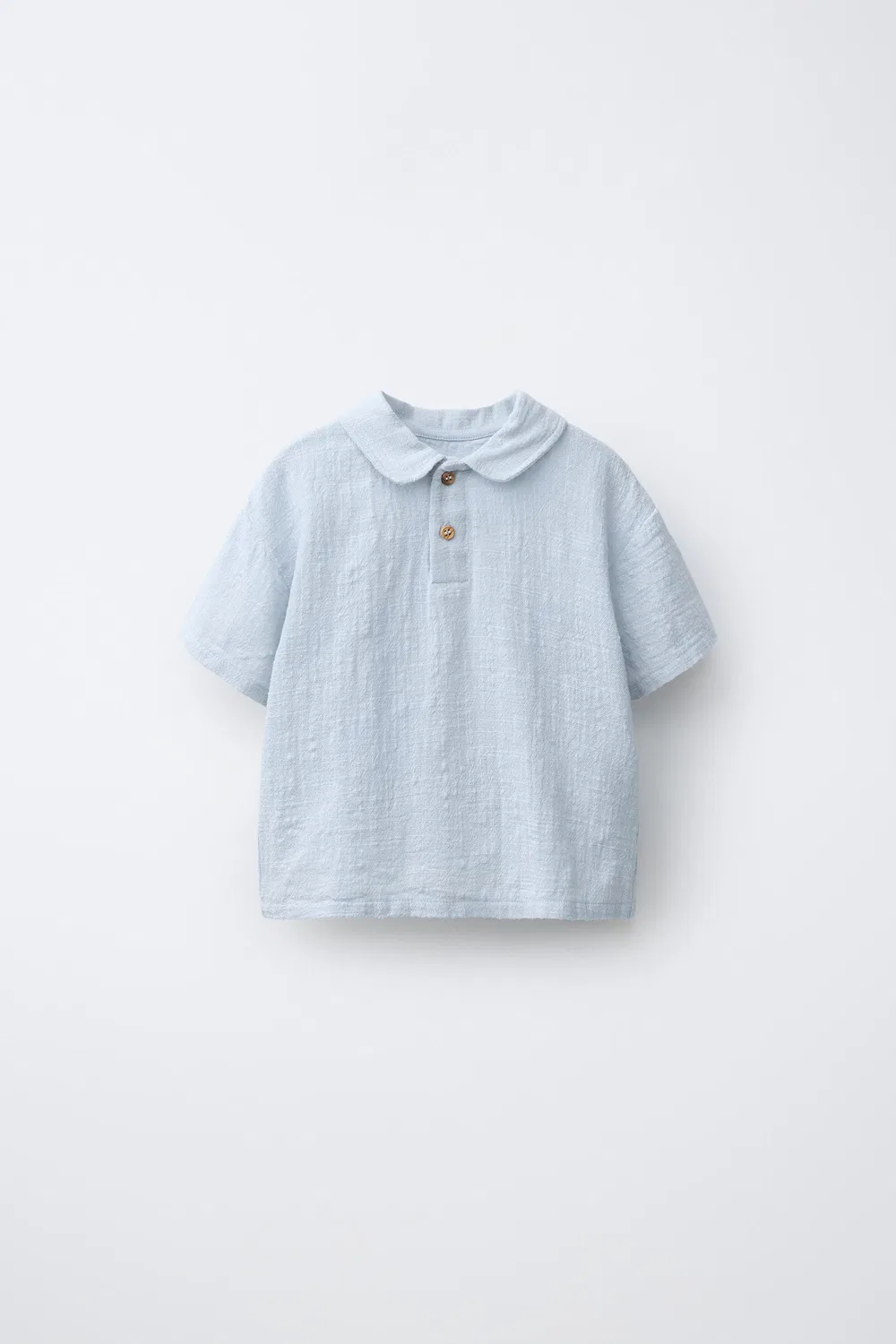 Текстурированная рубашка-поло ZARA, Bluish