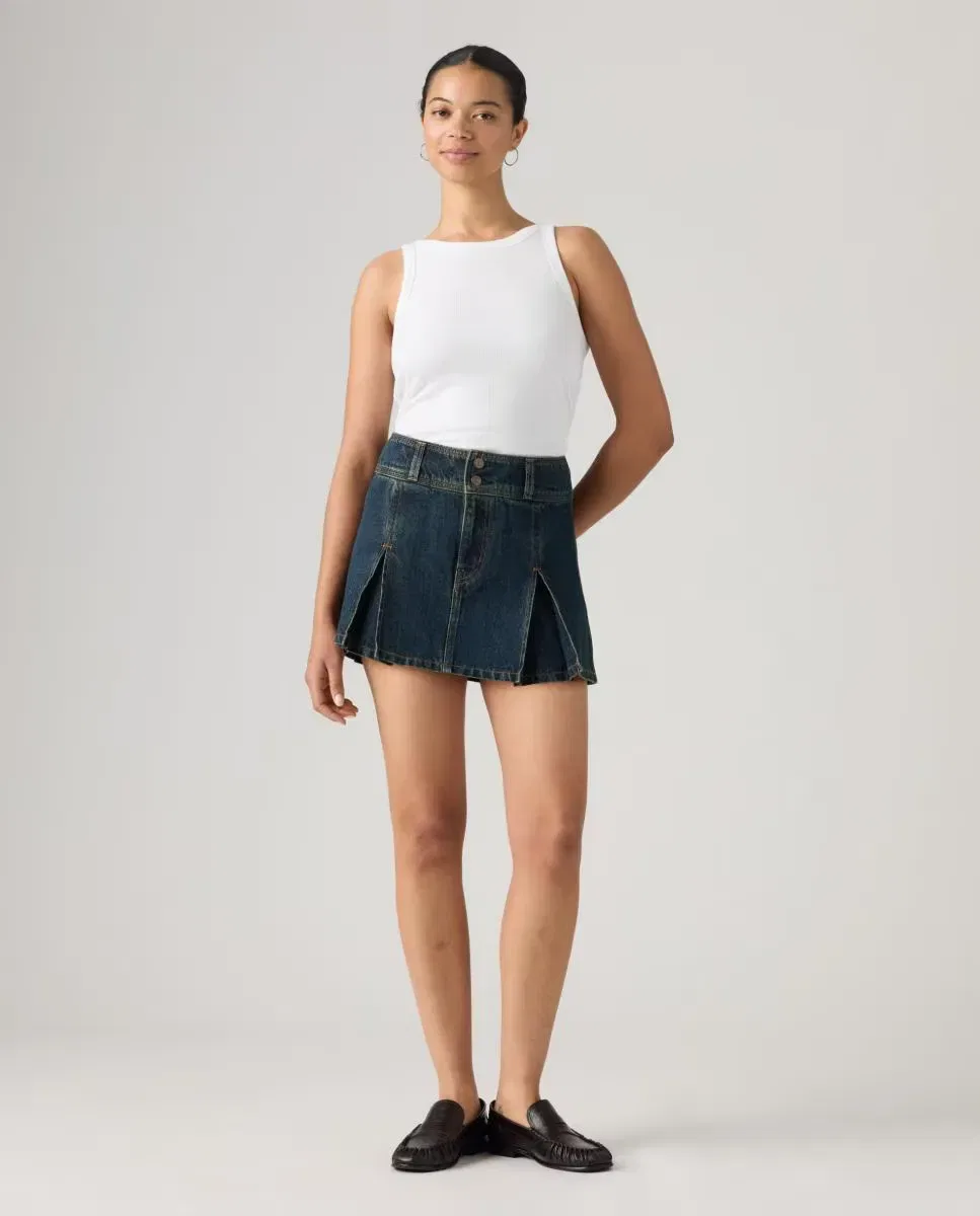 Женская короткая джинсовая юбка с инвертированными складками Levi's, Azul Marino