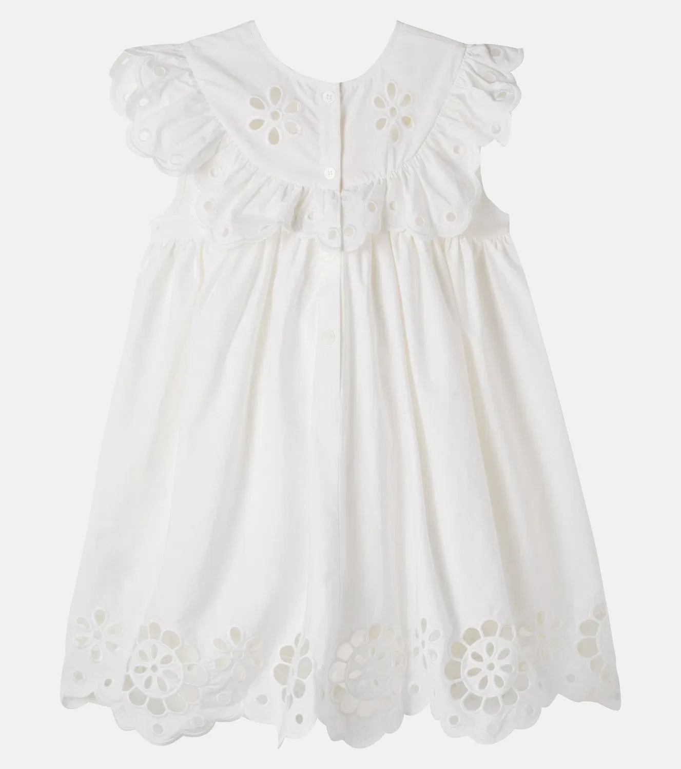 Платье хлопковое с вышивкой Awaken Zimmermann Kids, белый — фото 2