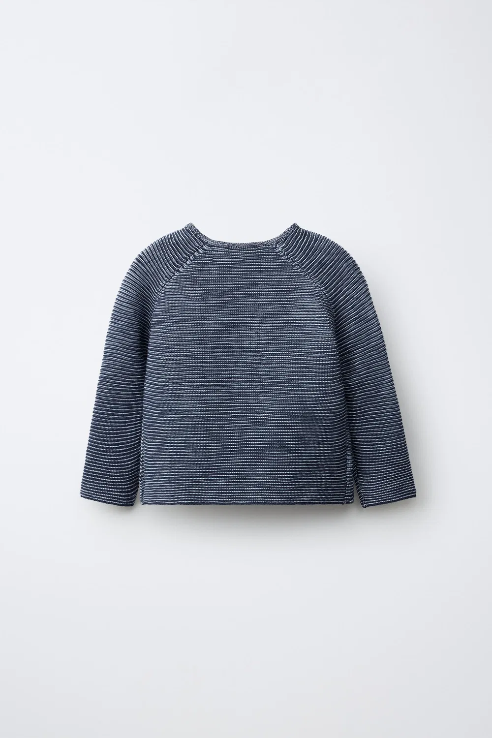 Вязаный джемпер в полоску с запахом ZARA, Mid-blue — фото 2