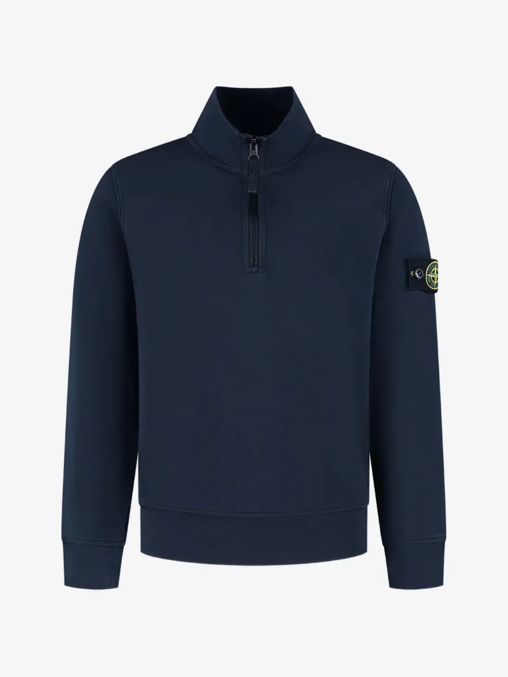 Свитер с воротником на молнии и нашивкой Compass Stone Island Junior, синий