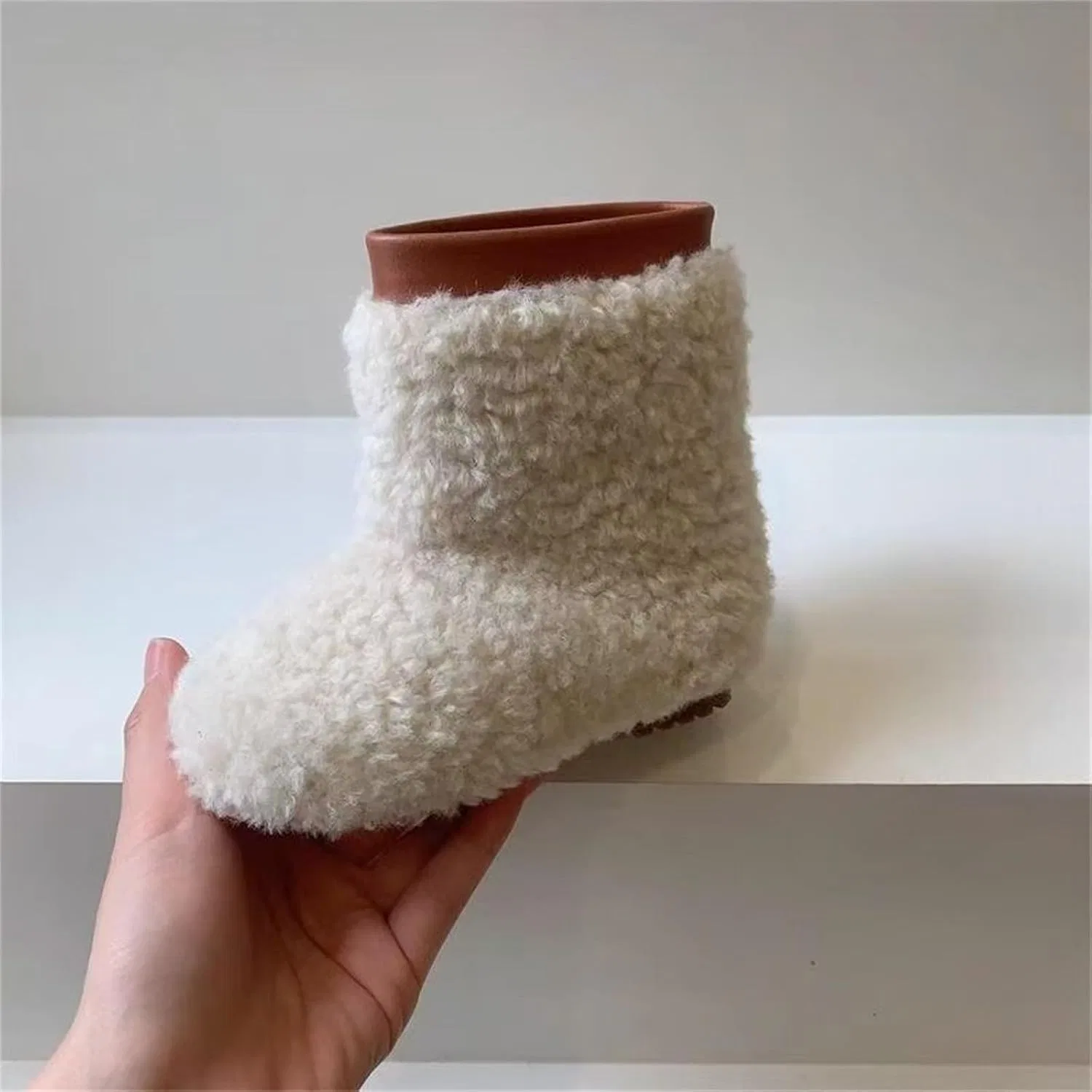 Детские зимние сапоги для девочек с искусственным мехом Zzalalana, Beige — фото 4