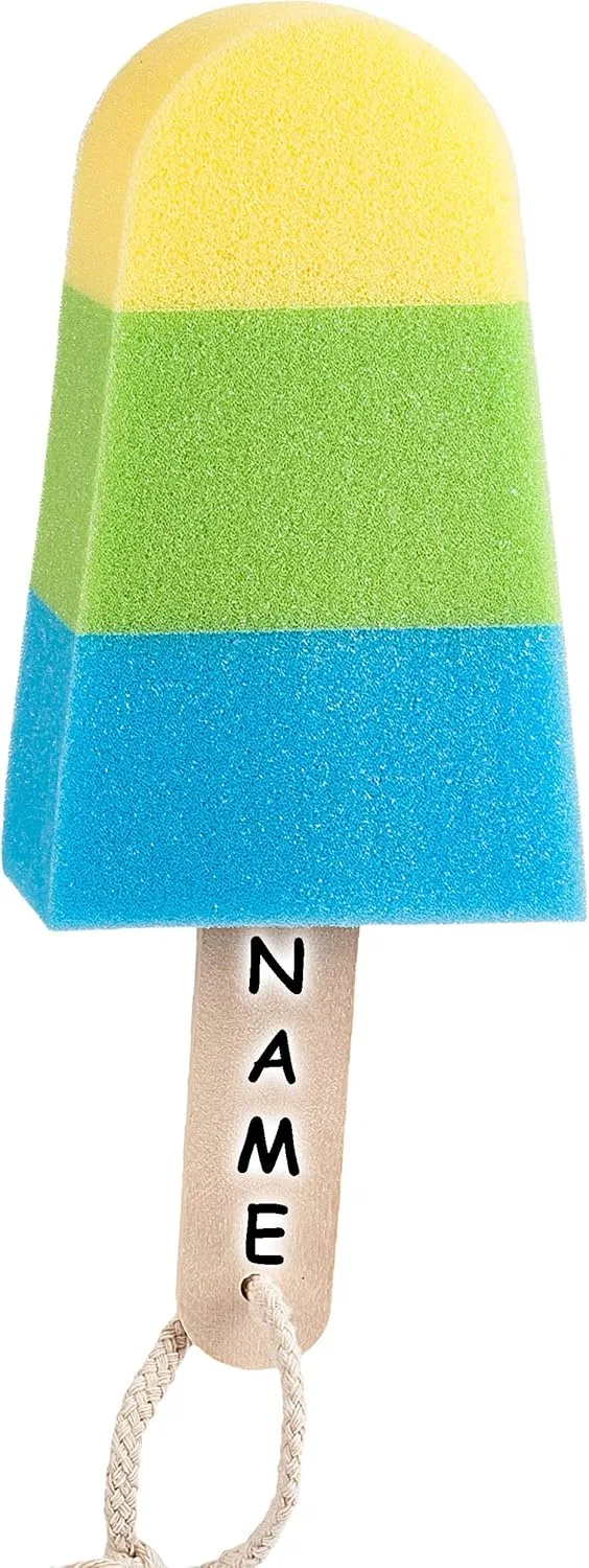 Банная губка Ice on Handle, alles-meine.de GmbH, с деревянной ручкой, 27 см, голубой — фото 3