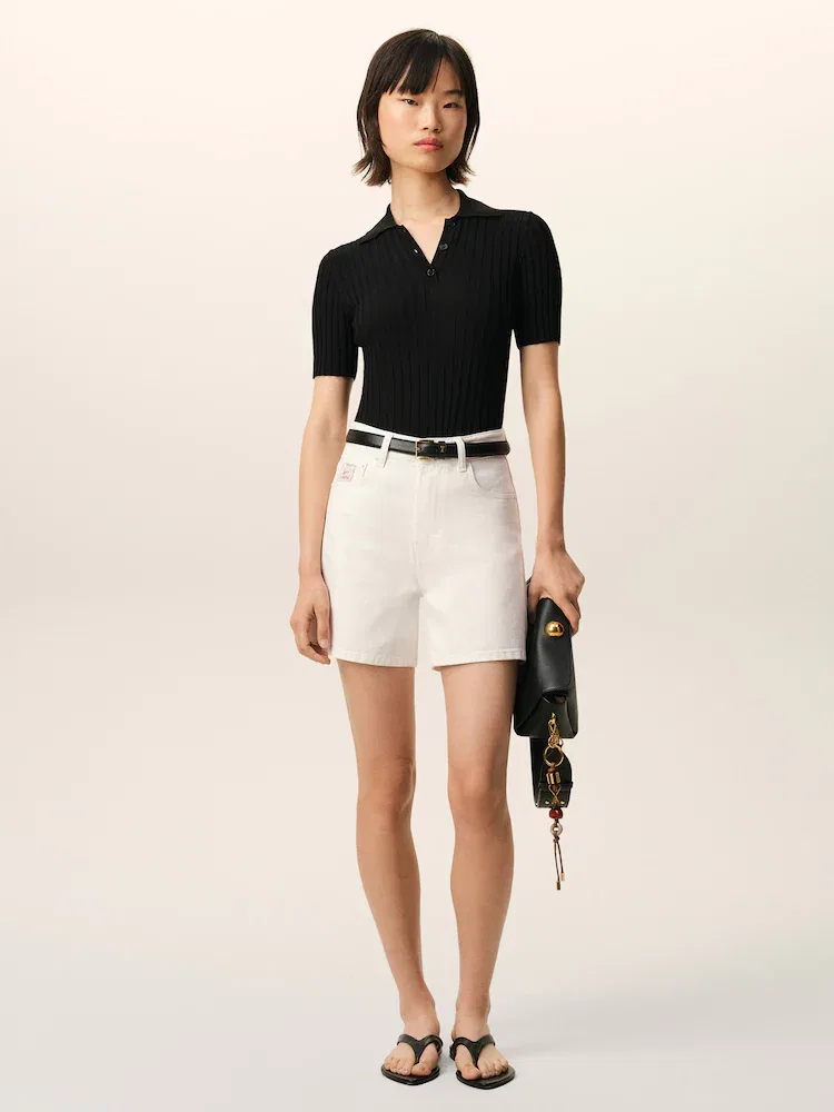 Шорты джинсовые с логотипом AMI PARIS, Blanc Creme