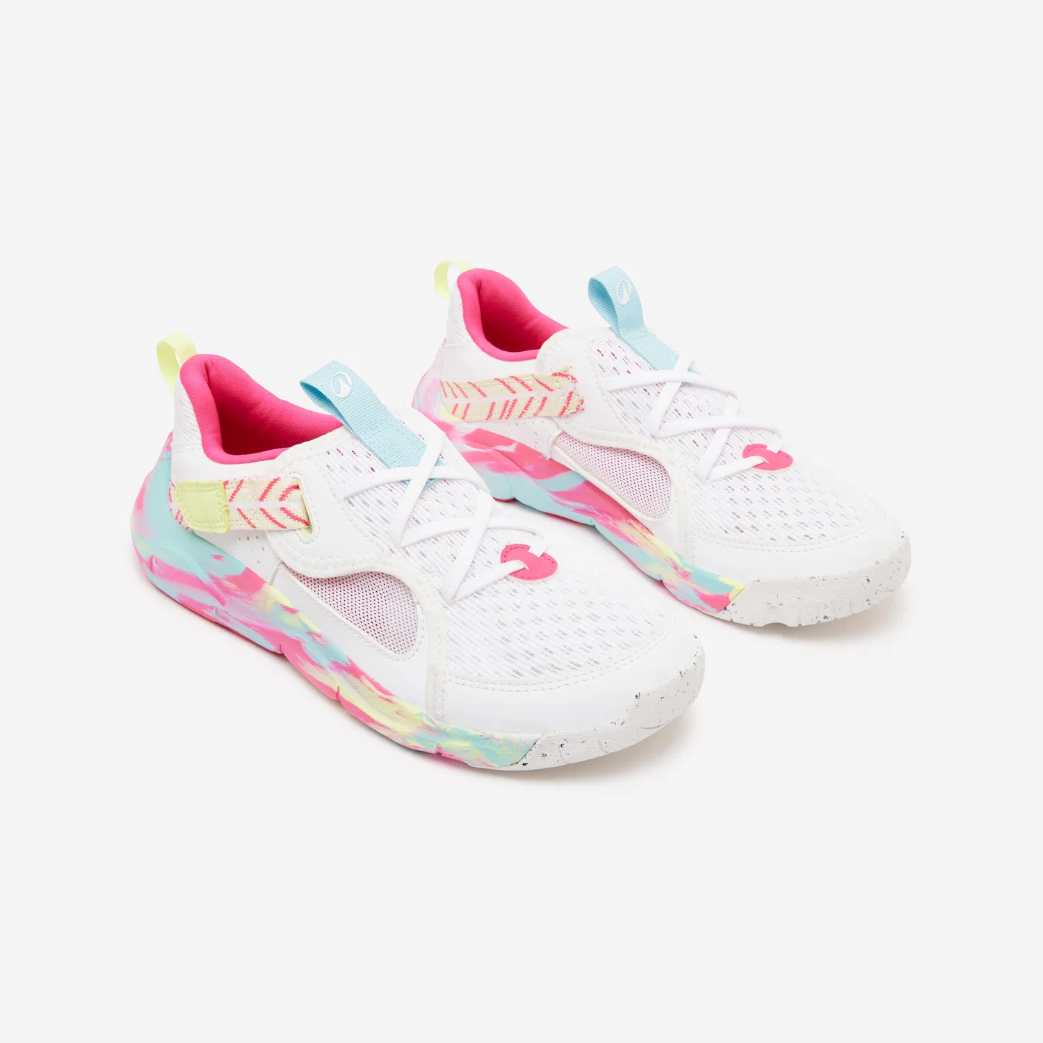 Детские дышащие кроссовки Playful Decathlon, Baumwollweiß Magentapink — фото 3