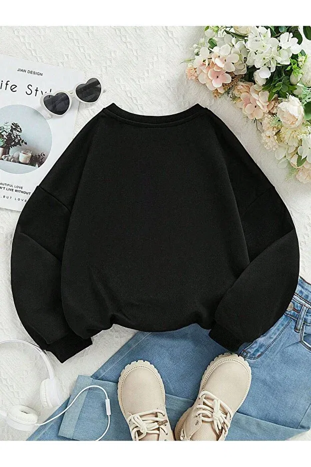 Детские свитшот для мальчиков с принтом Colorful Bow Printed Cotton Kids Sweatshirt Sweetline, Black — фото 2