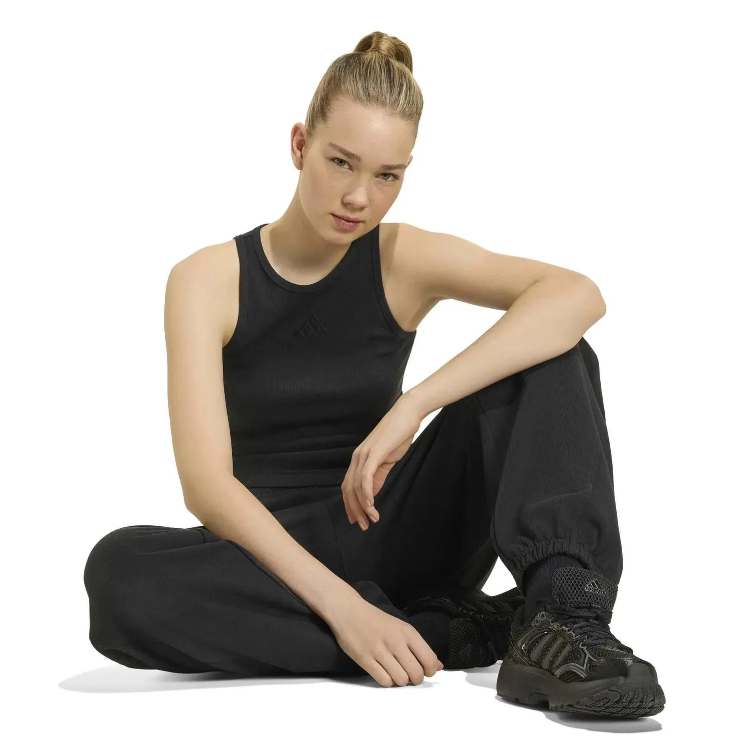 Женские свободные джоггеры Small Logo Cuffed adidas, Черный — фото 3
