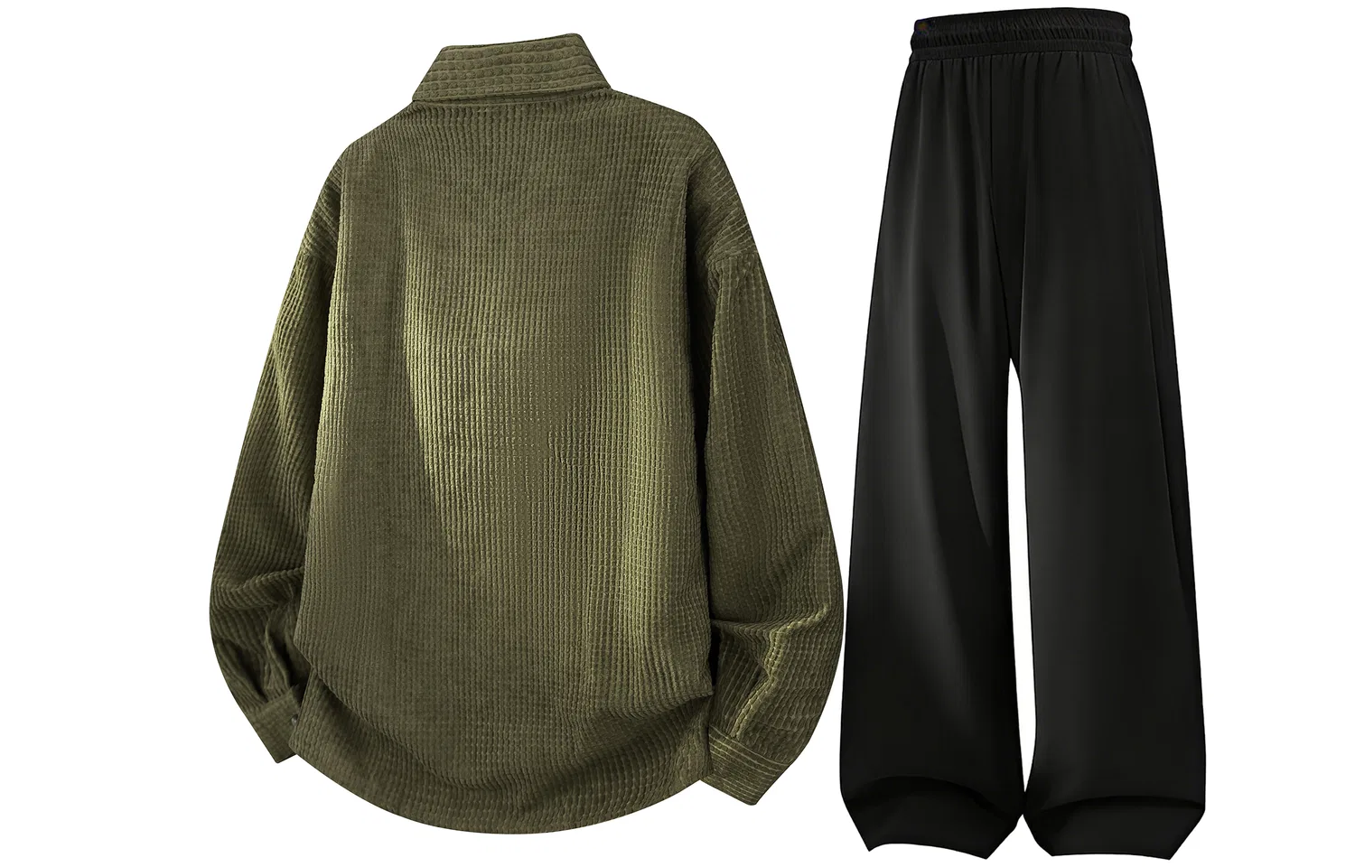 Детский комплект из рубашки с воротником и брюк, Green+Black, WARRIOR — фото 4