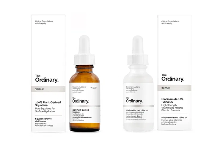 Женский набор сывороток для лица с ниацинамидом и скваланом, The Ordinary, 30мл+30мл