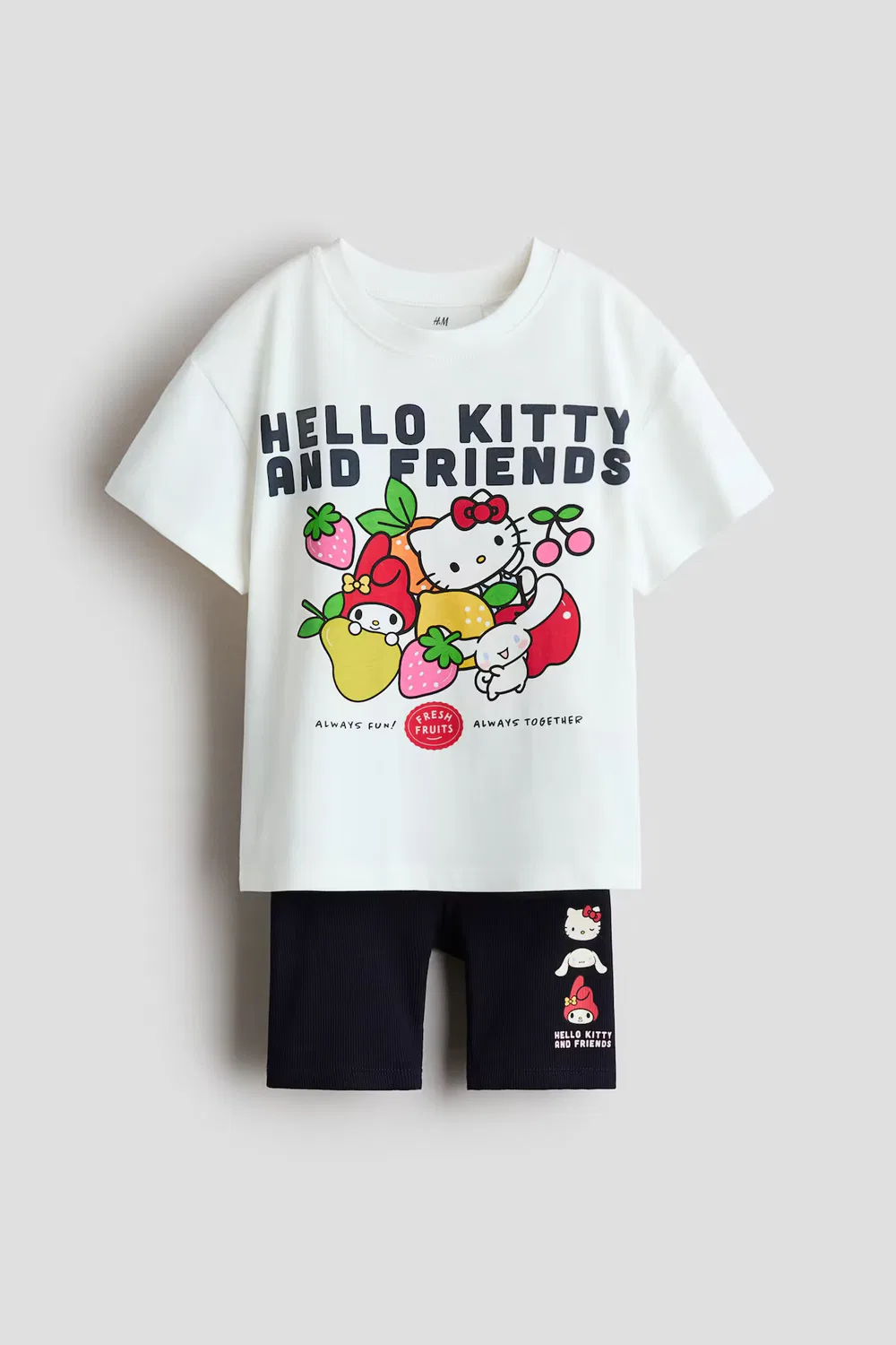 Хлопковый комплект из 2 предметов с принтом H&M, Weiß/Hello Kitty — фото 3