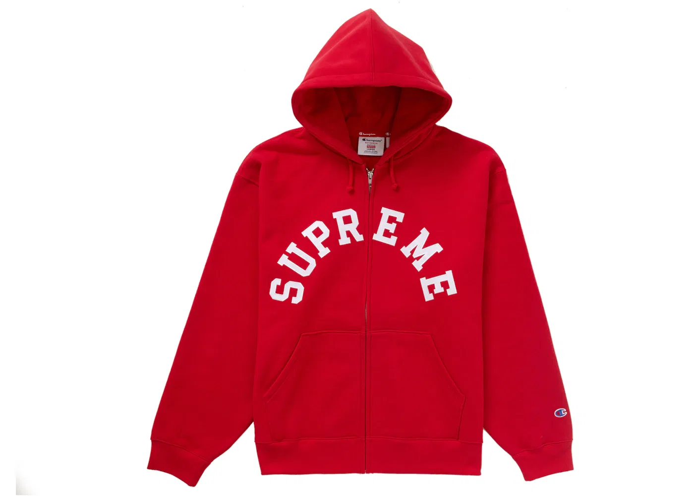 Мужская худи Supreme Champion Zip Up Hooded Sweatshirt, Red