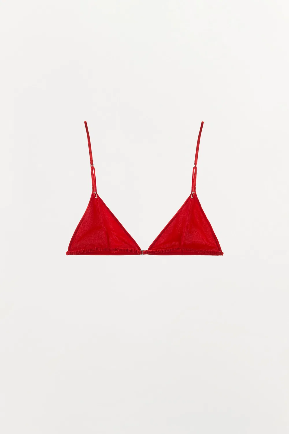 Треугольный бюстгальтер из шелковой смеси ZARA, Red — фото 4