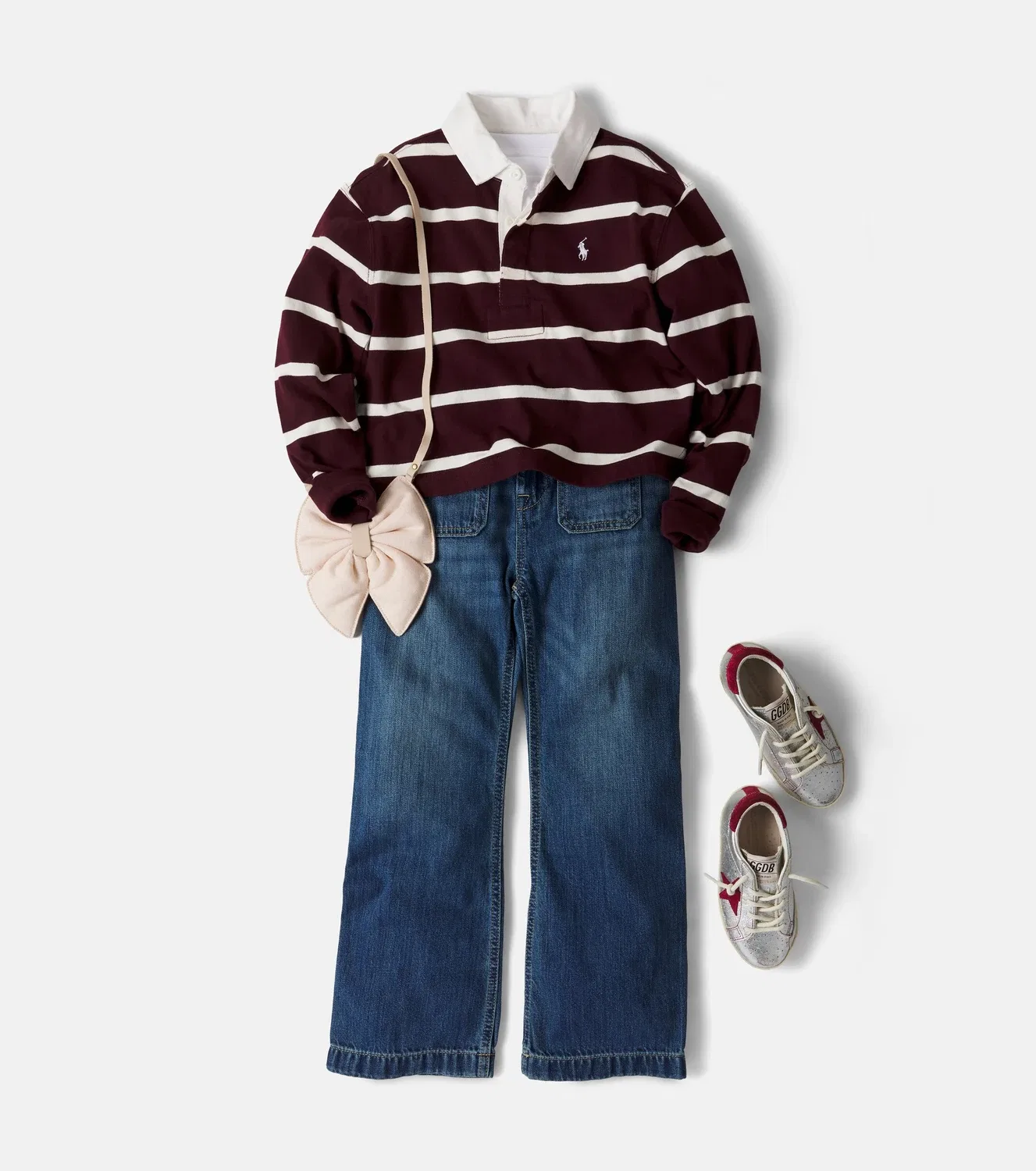 Свитер-поло хлопковый Polo Ralph Lauren Kids, бордовый — фото 2