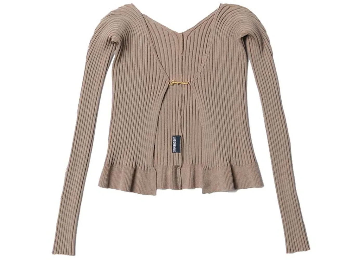 Женский топ с длинным рукавом La Maille Pralu Longue Jacquemus, Dark Beige