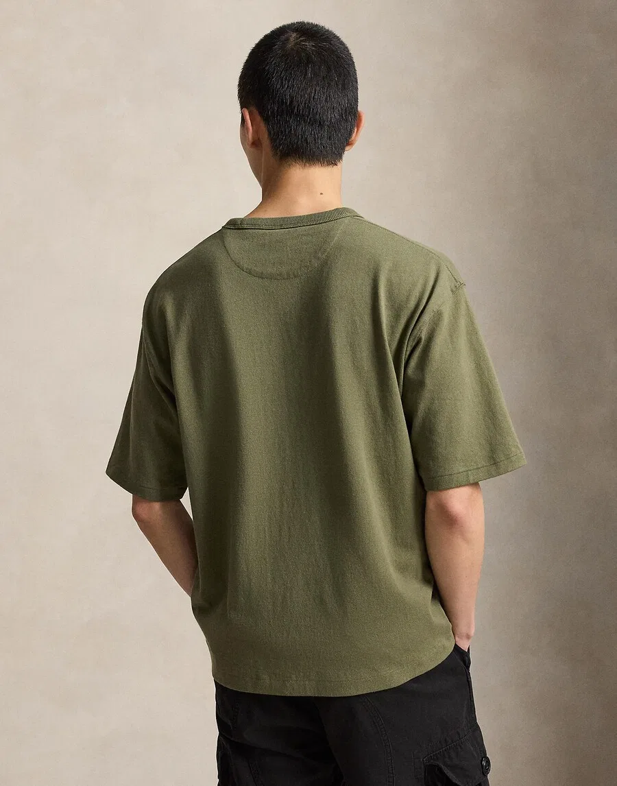 Футболка Polo Ralph Lauren оливкового цвета — фото 4