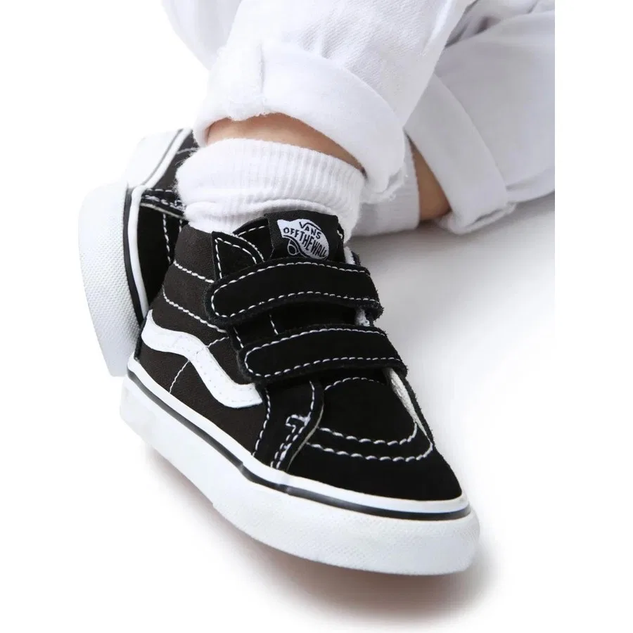 Кроссовки детские с высоким берцем Sk8-Mid Reissue V Vans, Черно-белый — фото 2
