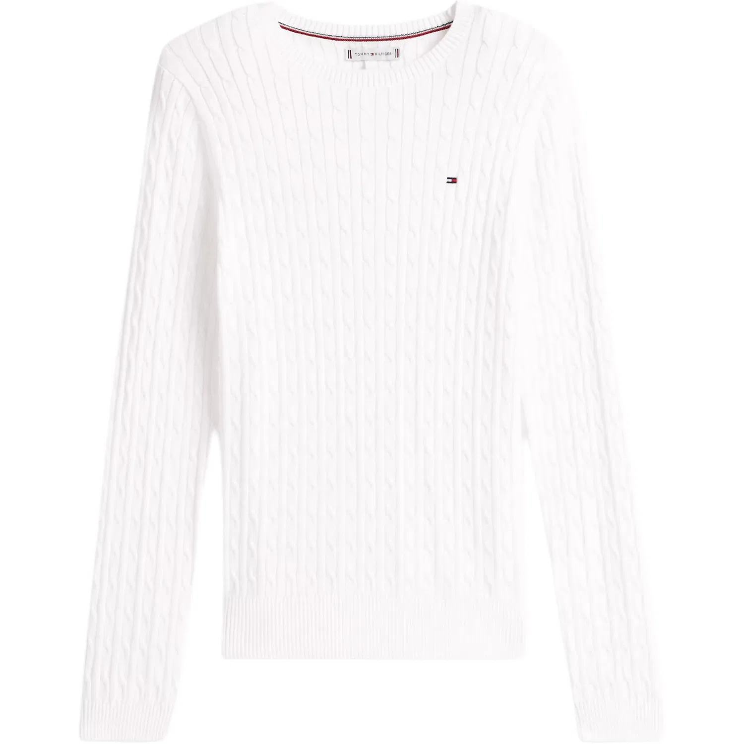 Свитер с круглым вырезом, White, Tommy Hilfiger