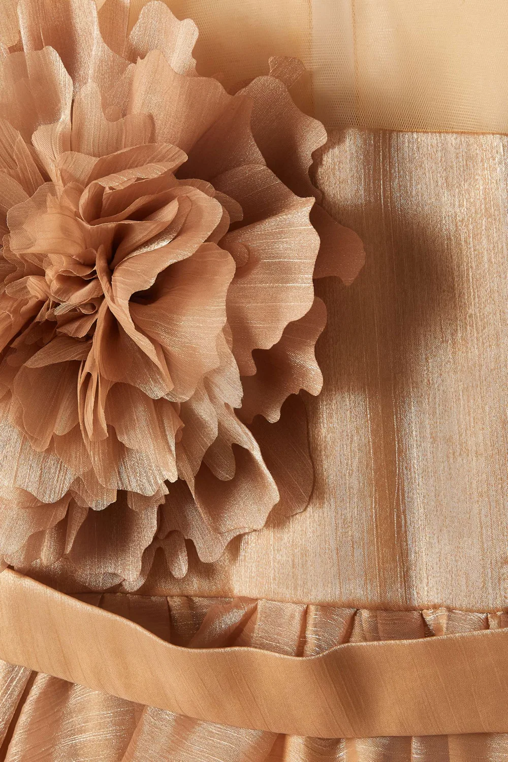 Платье макси с цветочным принтом и поясом Flower Belted NASS, золотой — фото 3