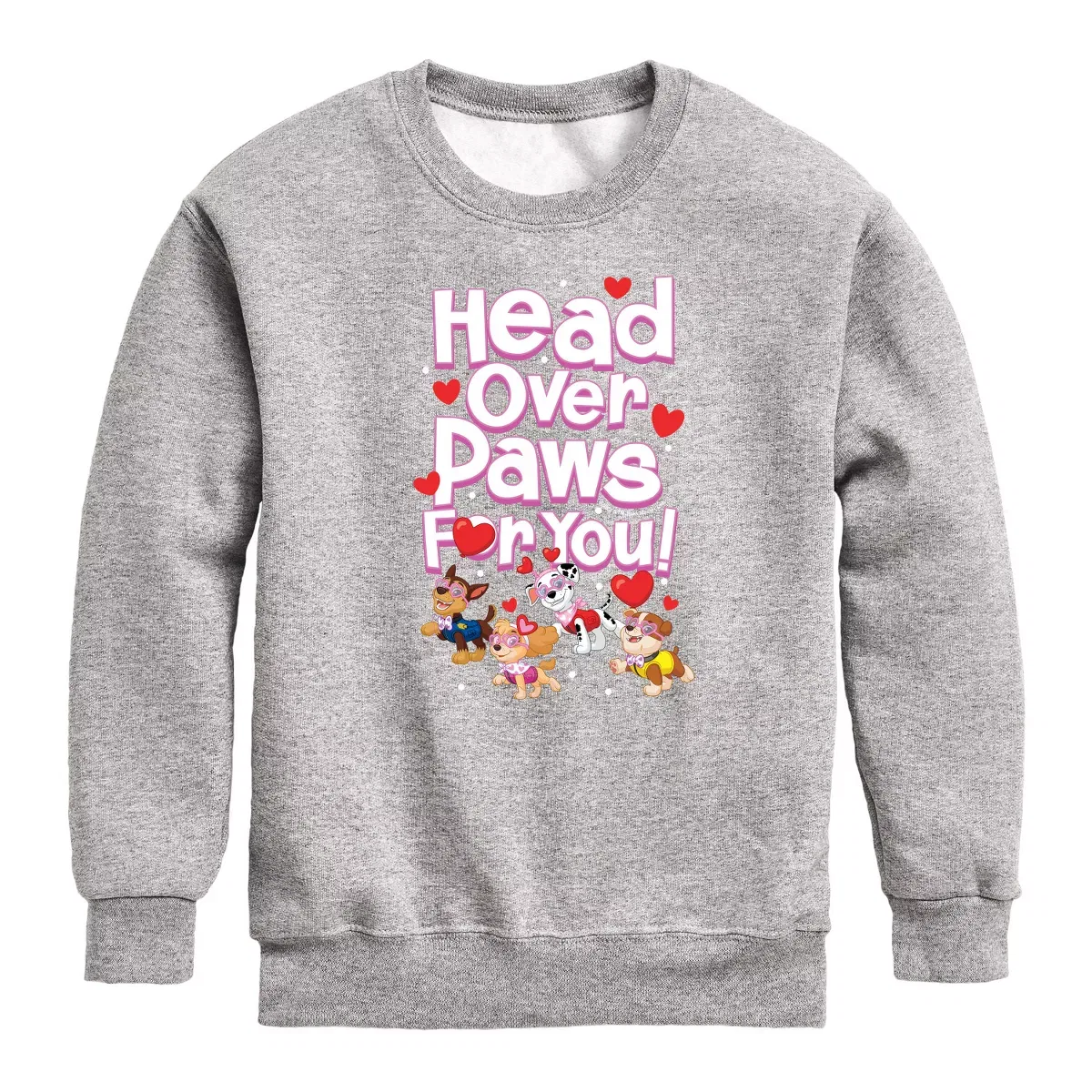 Детское свитшот с принтом Head Over Paws For You PAW Patrol, Athletic Heather