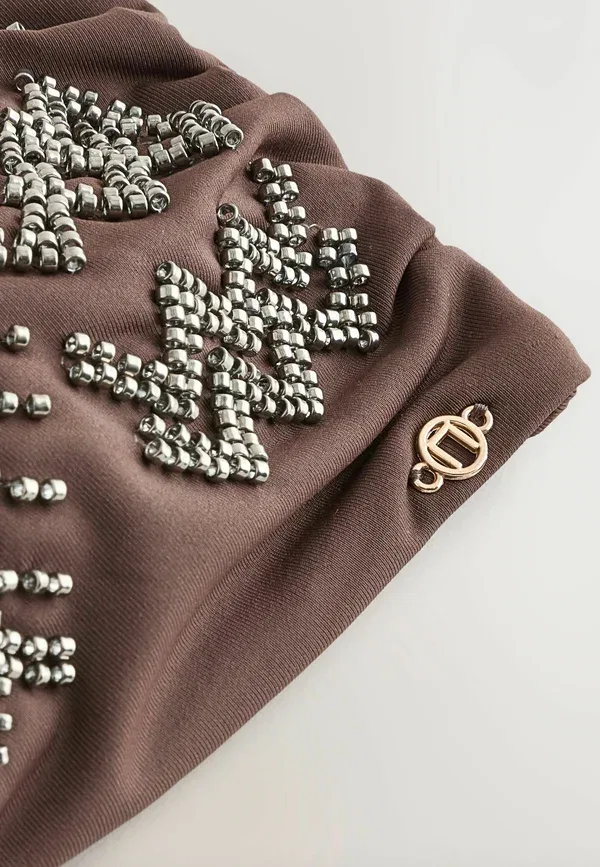 Топ бикини с вышивкой бисером Regular fit Next Chocolate Brown, коричневый/шоколадный — фото 2